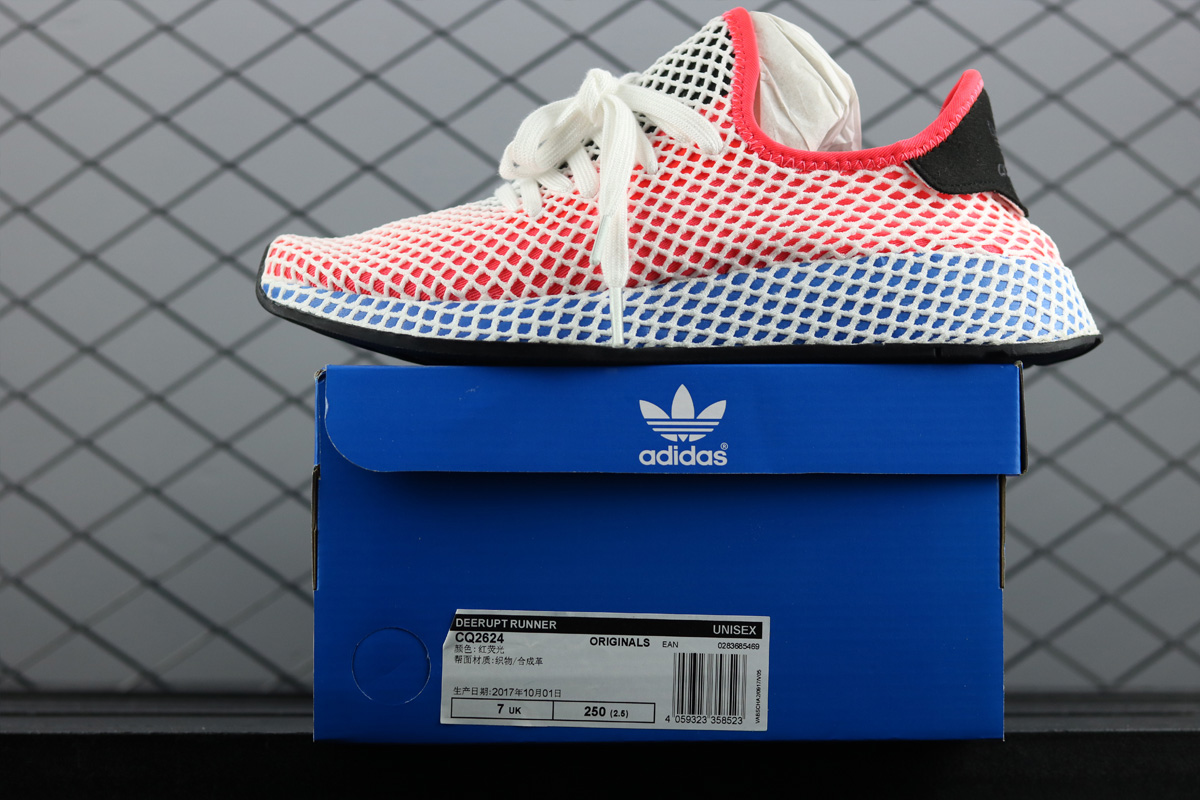 adidas deerupt runner solar red & bluebird