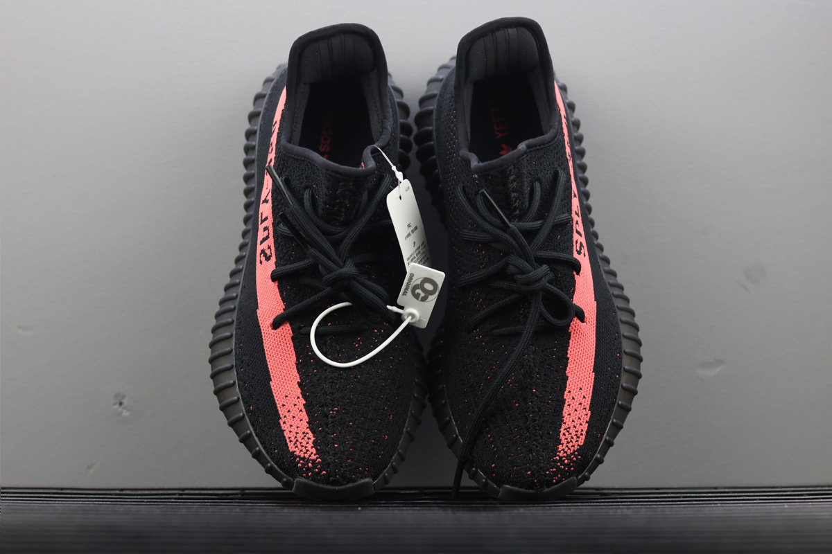 yeezy black and red 350