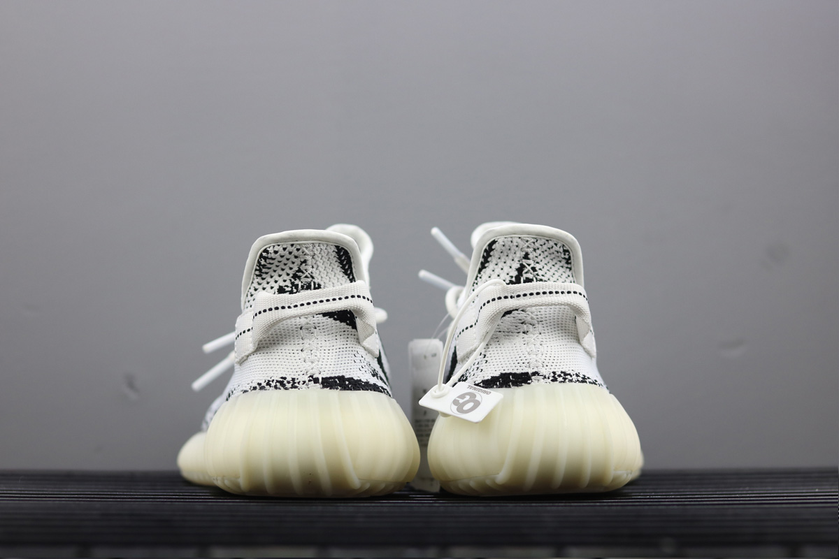 white and black zebra yeezys