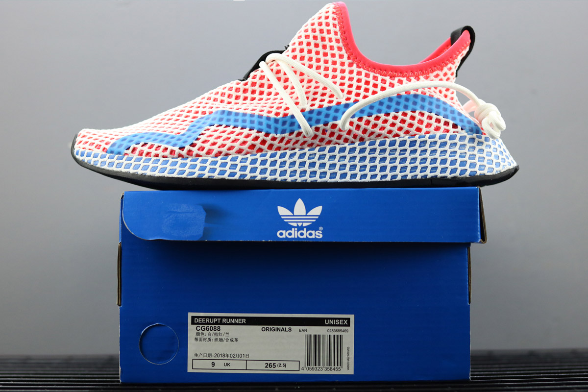 blue red and white adidas