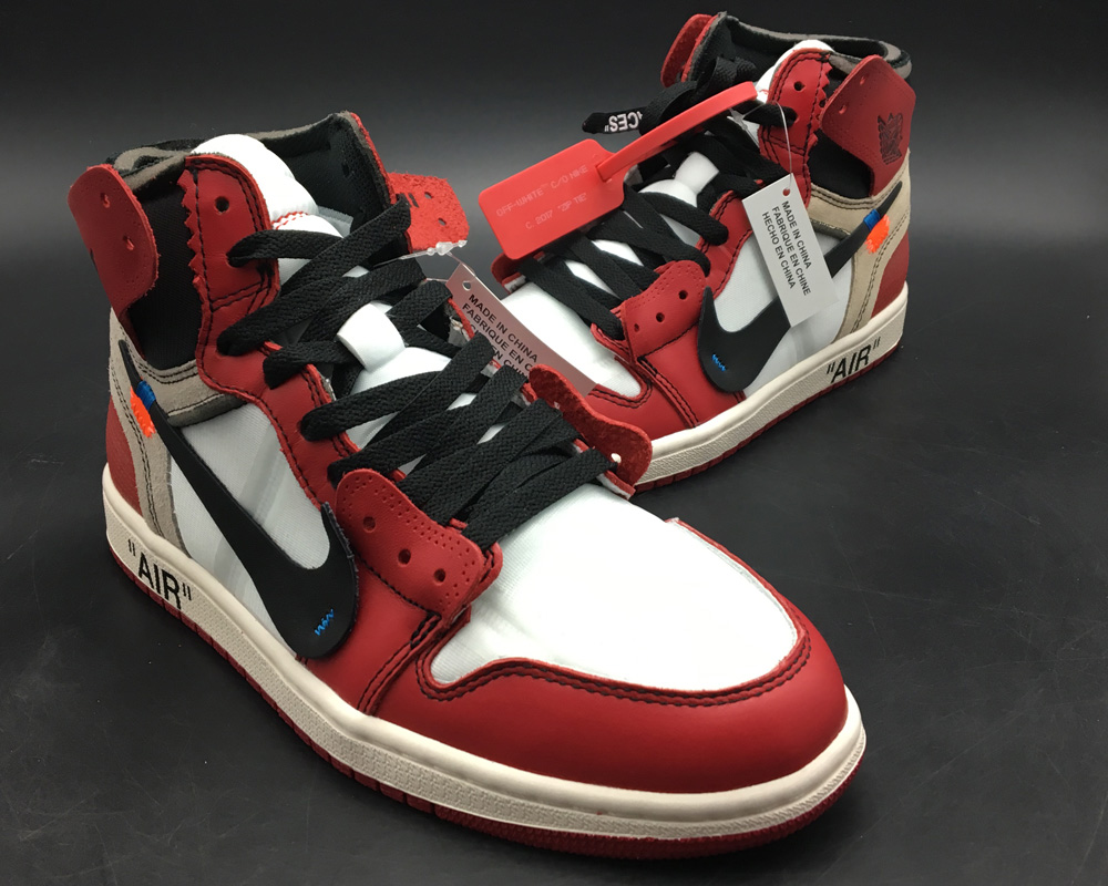 off white jordan 1 red and black