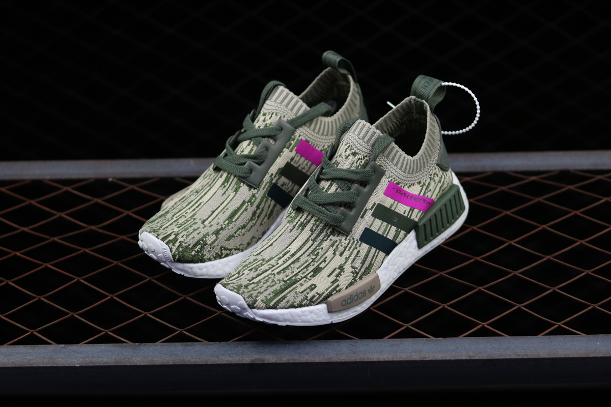 adidas NMD R1 PK Green Night/Shock Pink For Sale – The Sole Line