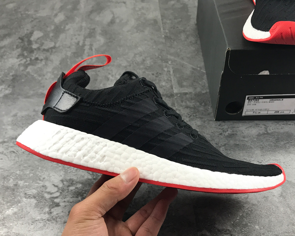 adidas NMD R2 Black Red BA7252 For Sale – The Sole Line