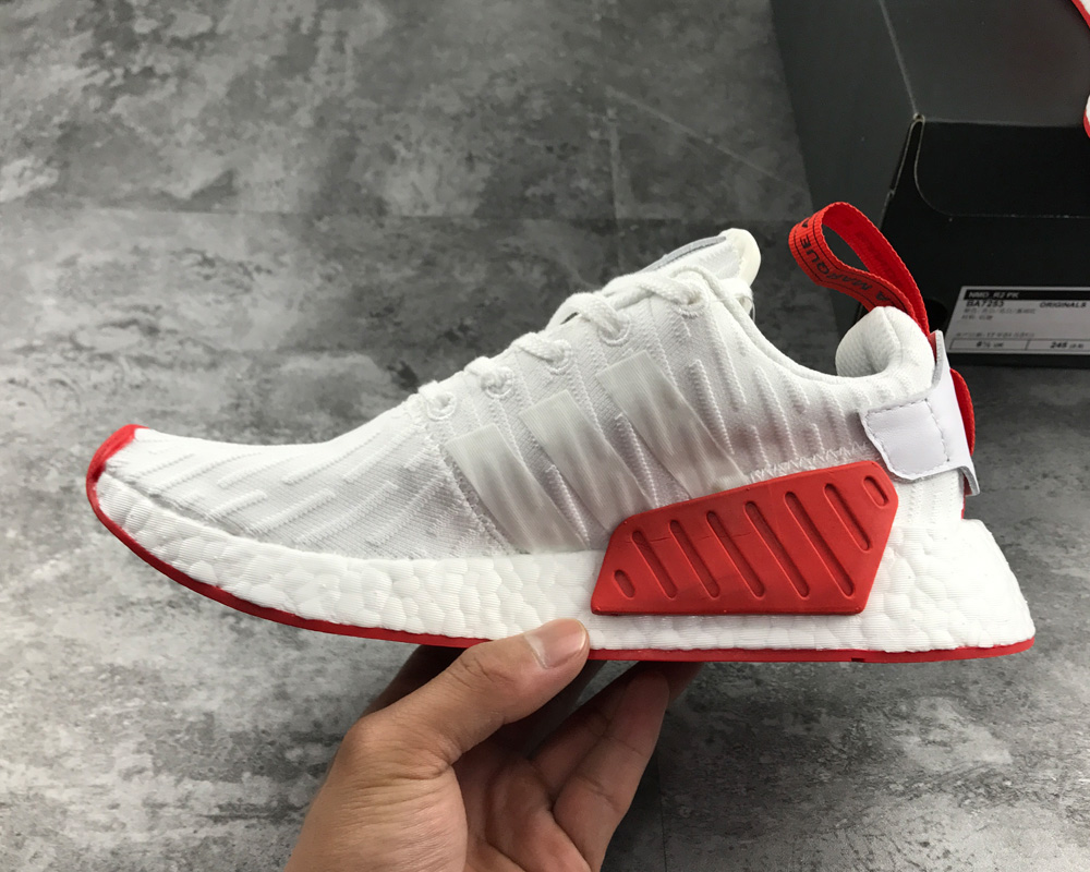 adidas NMD R2 White Red BA7253 For Sale 