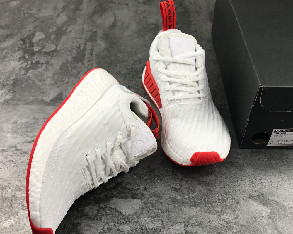 adidas NMD R2 White Red BA7253 For Sale 