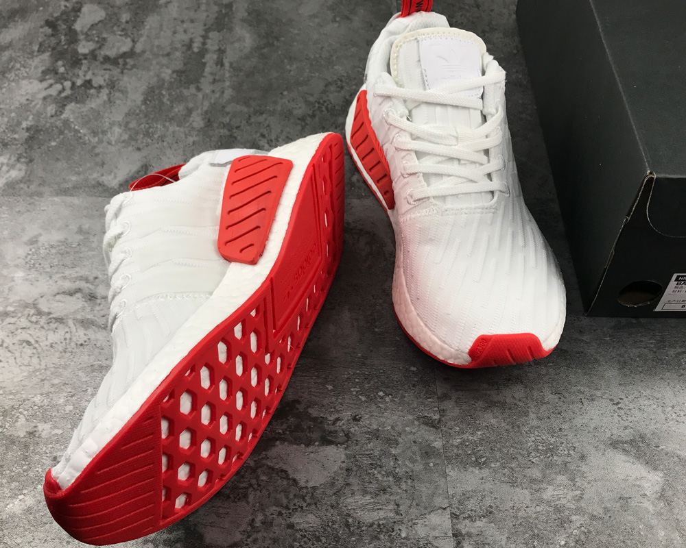 adidas NMD R2 White Red BA7253 For Sale 