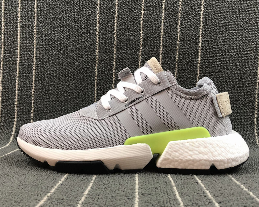 grey and green adidas