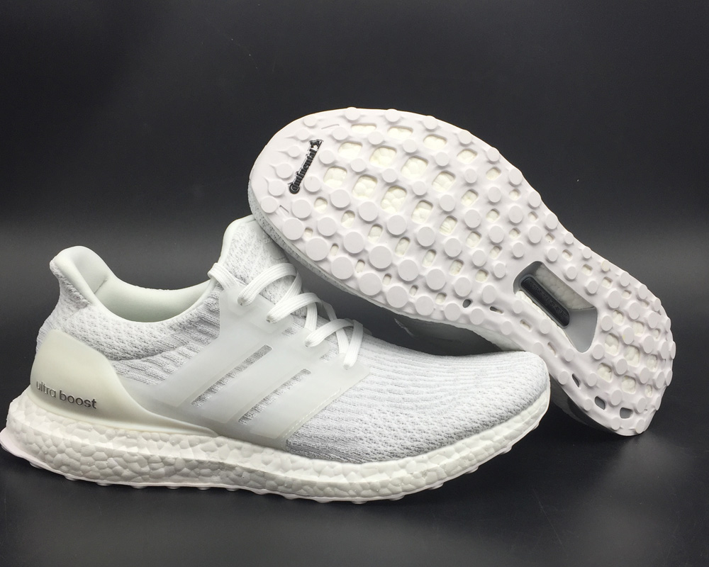 triple white ultra boost black sole