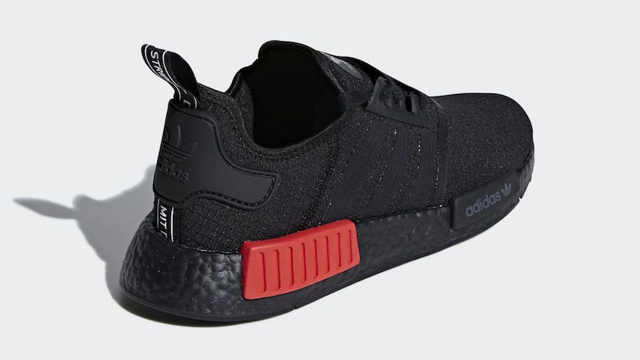 adidas NMD R1 “Bred” Black/Lust Red For 