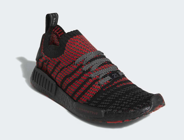 nmd r1 primeknit red and black