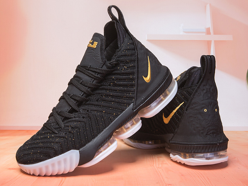 nike lebron 16 black gold cheap online