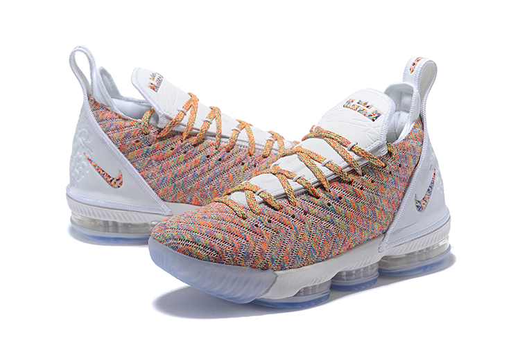 lebron 16 multicolor white