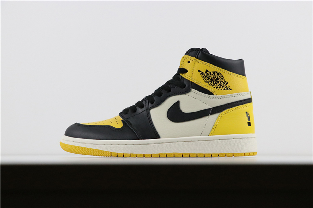 yellow black white jordans