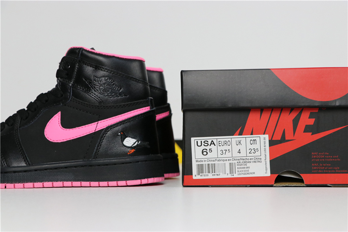 jordan one pink and black