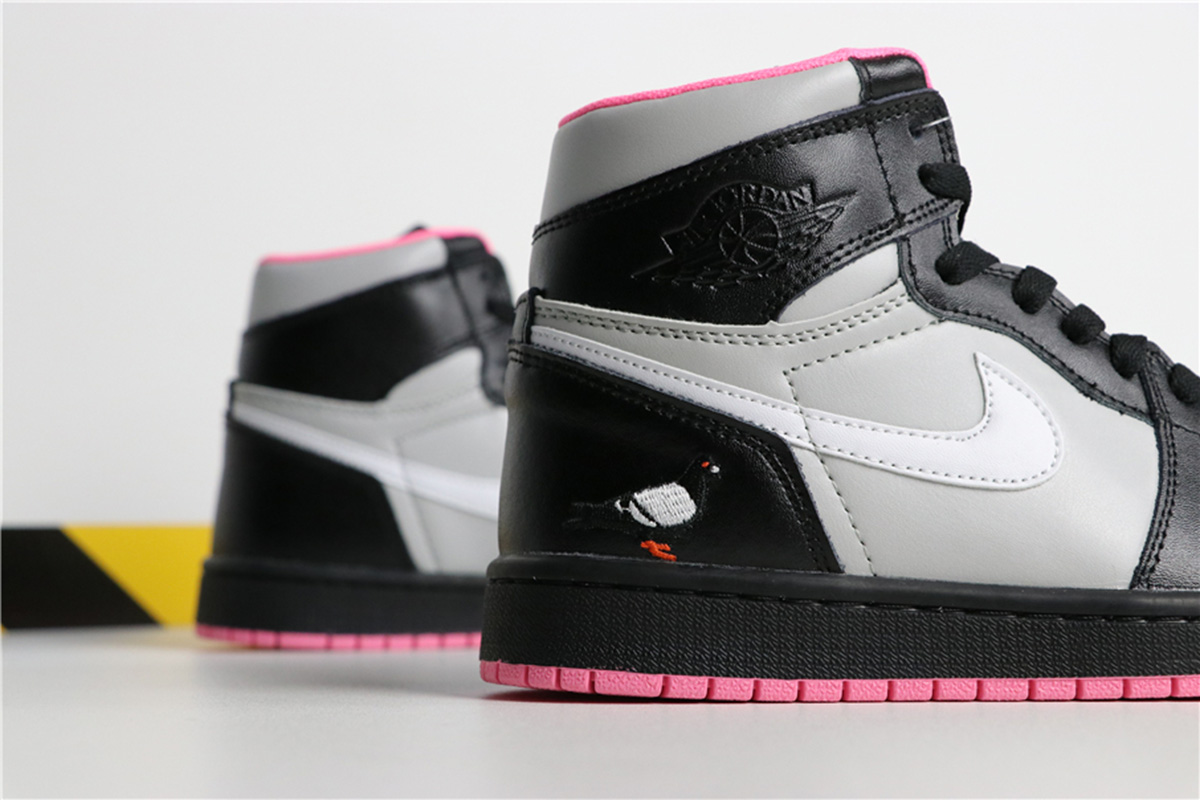 grey and pink jordan 1