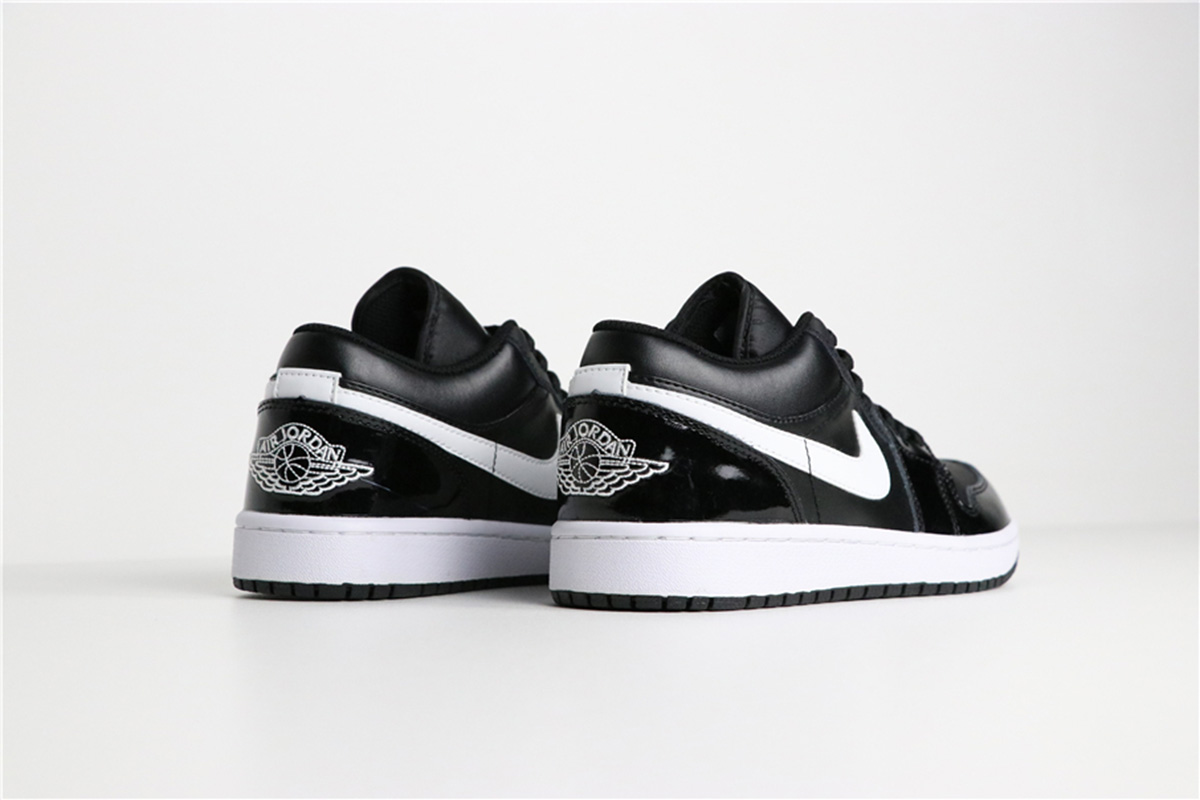 black and white nike jordans low top