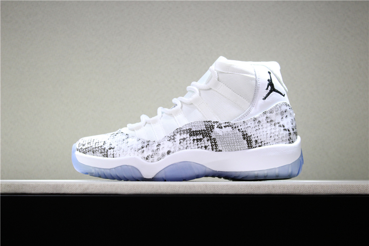 black and white snakeskin jordan 11