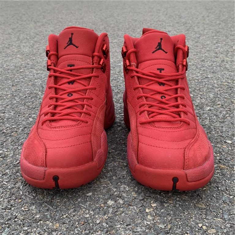red and black jordan 12 bulls