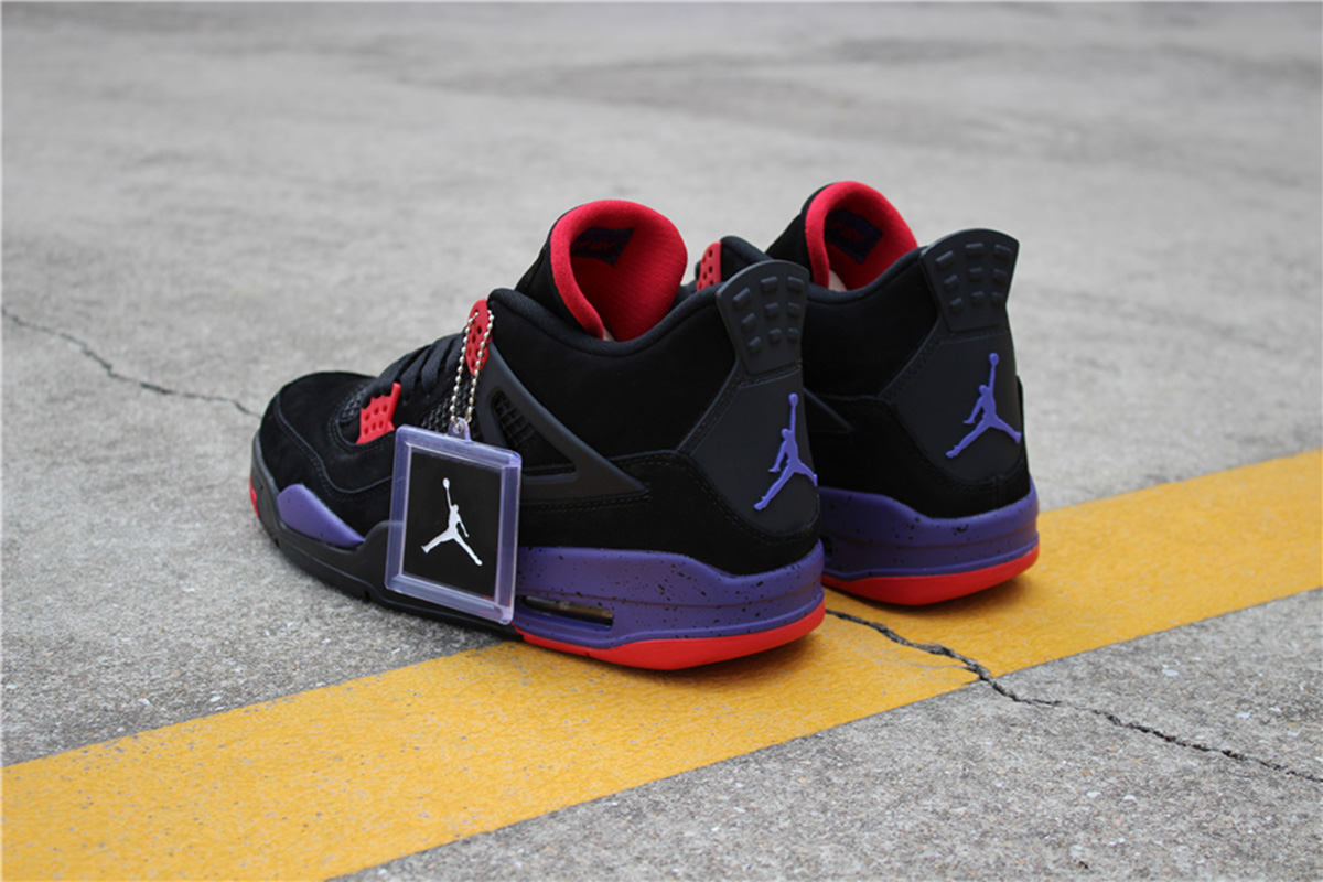 Jordan 4 black purple discount red