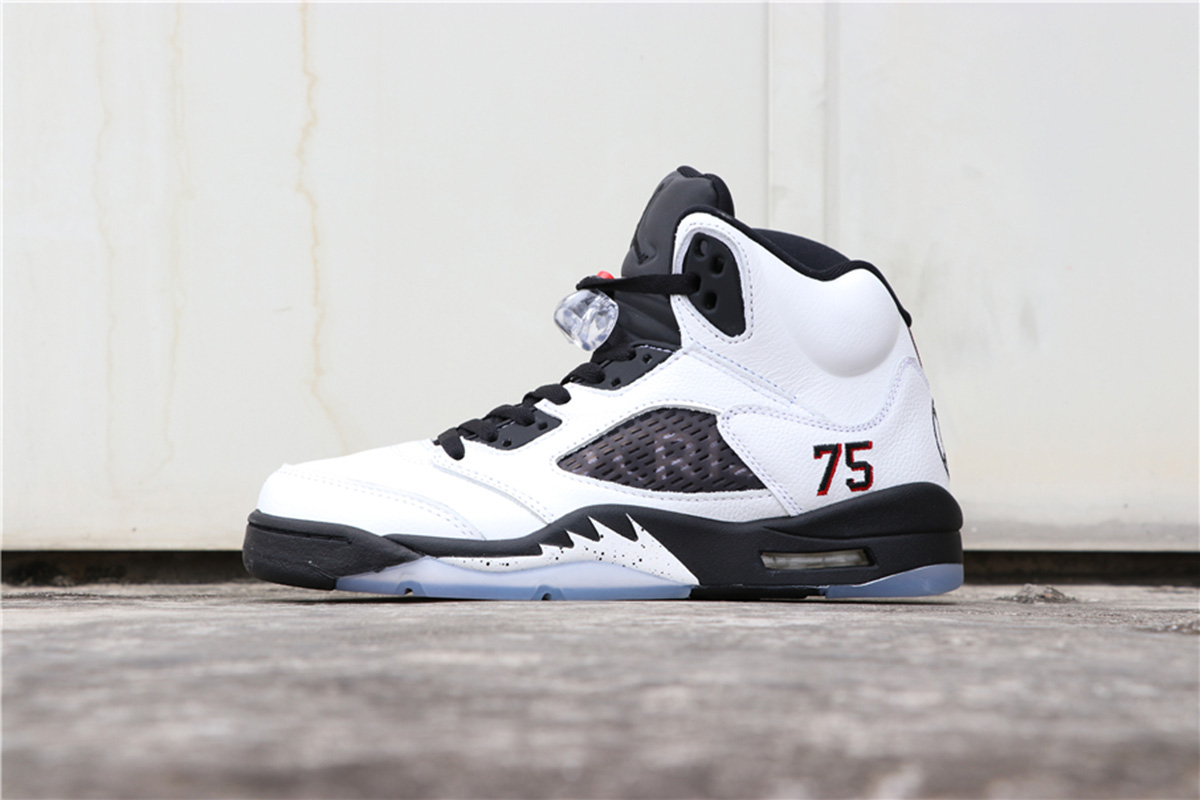 jordan 5s black and white