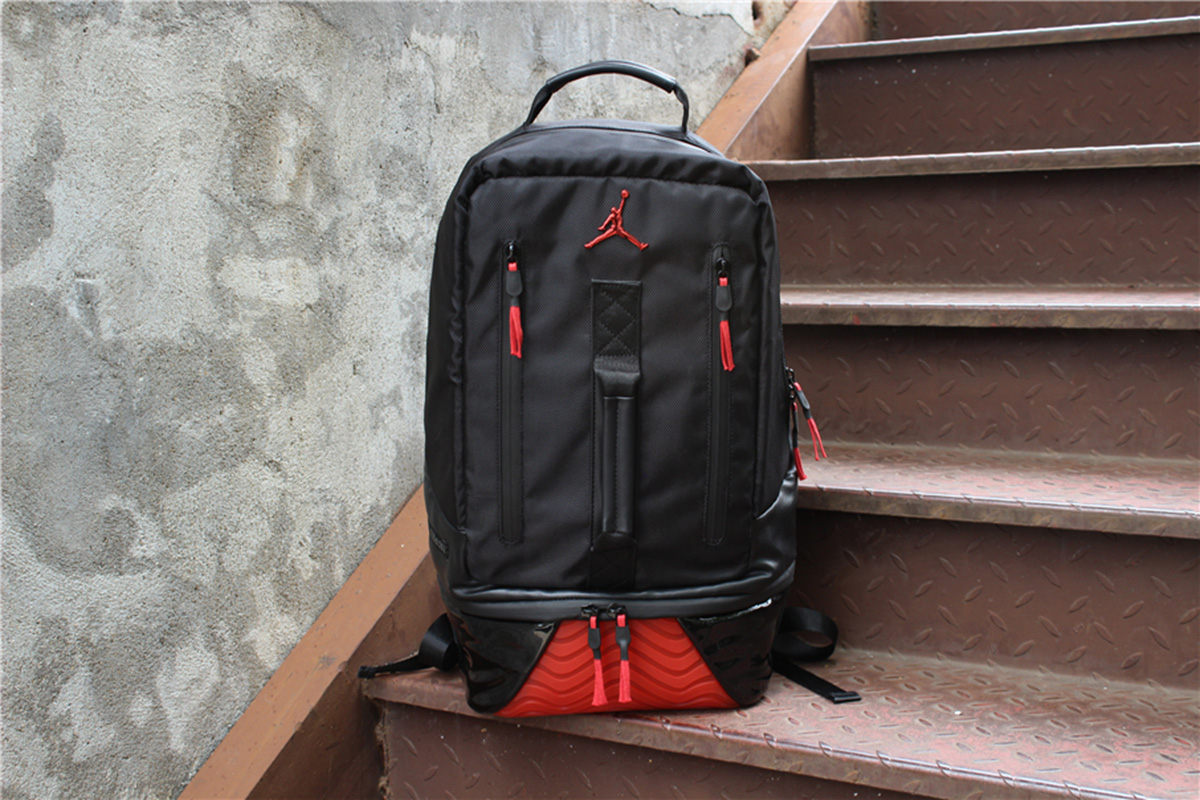 air jordan backpack black and red