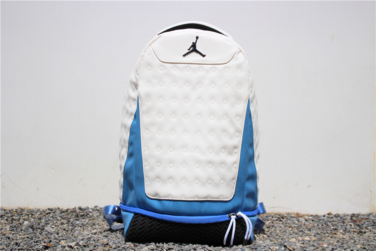 black and white jordan backpack