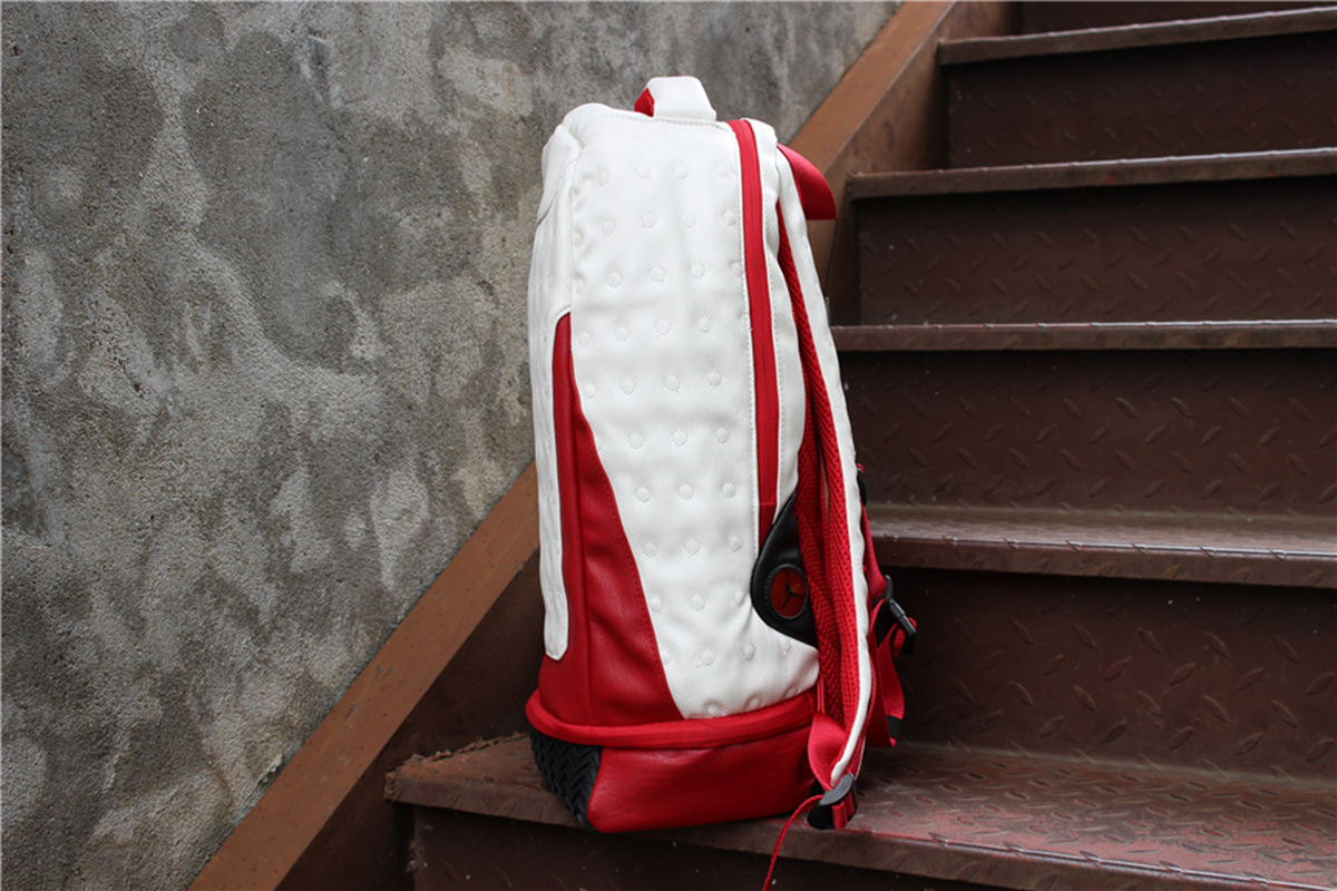 jordan retro 13 backpack red and white
