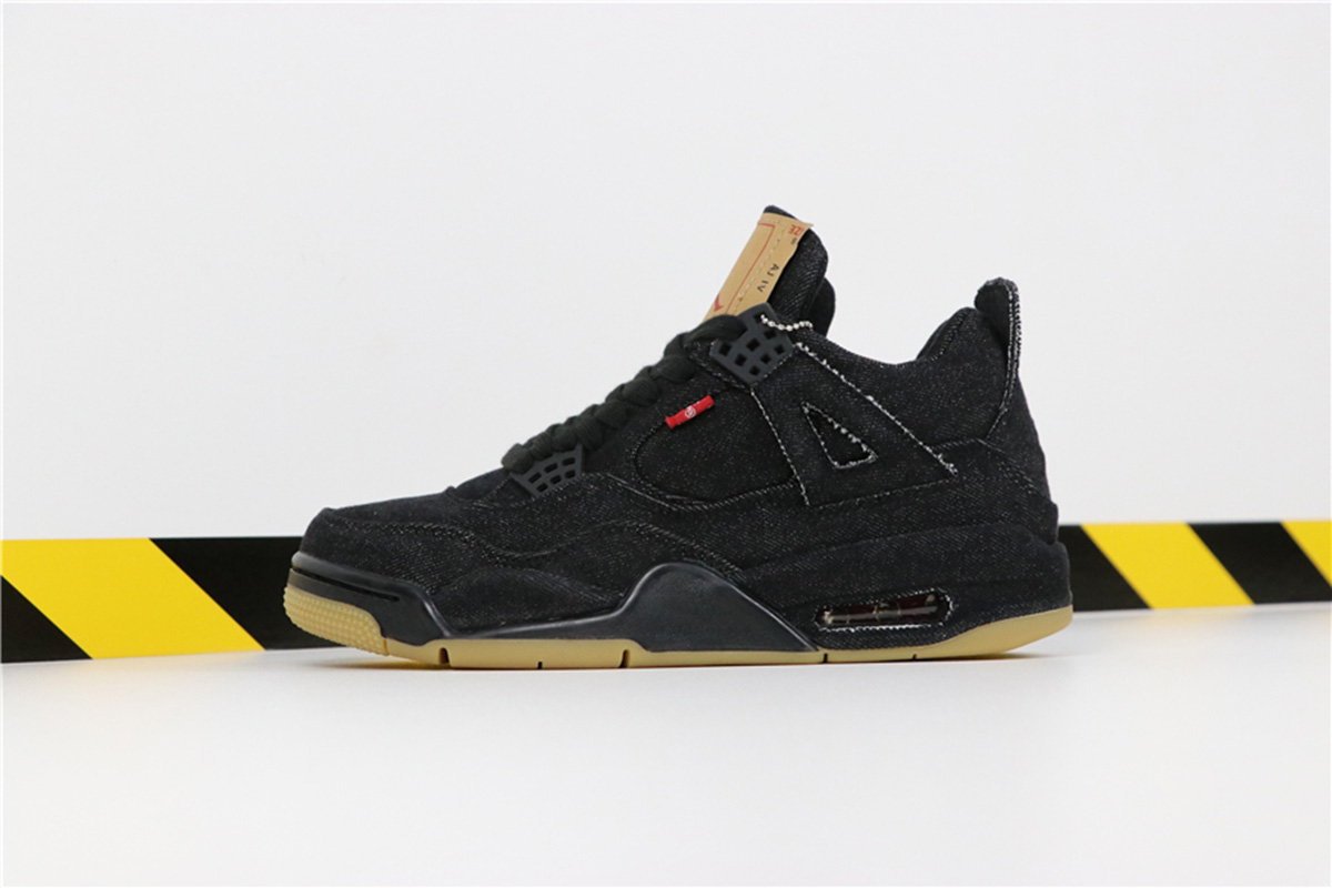 levi's x air jordan 4 black denim