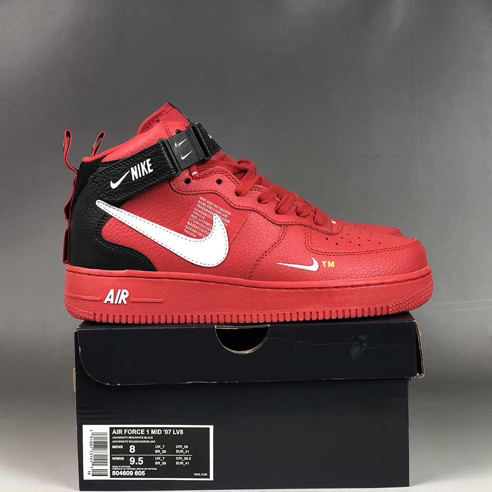 nike air force 1 red black