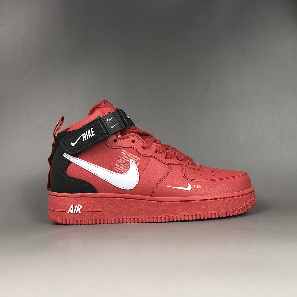 nike air force 1 mid utility lv8 university red black