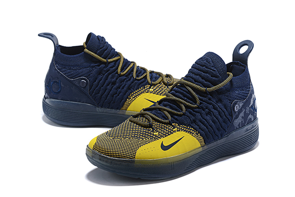 nike kd 11 navy gold