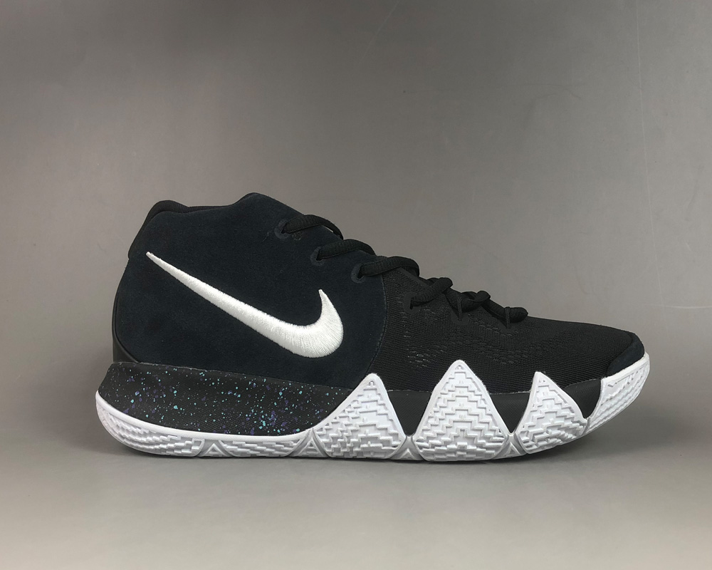 kyrie 4 black white blue