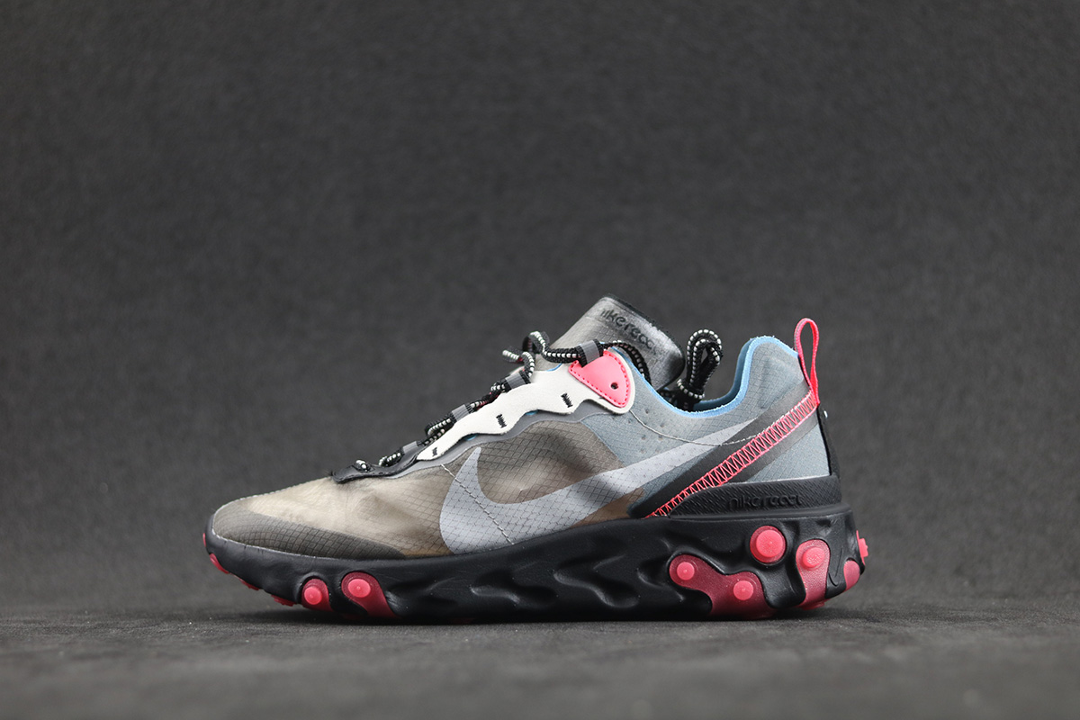 nike react element 87 black cool grey & blue chill