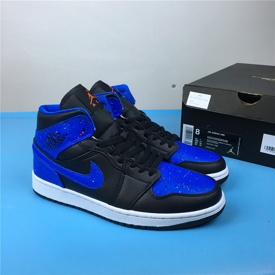 Air Jordan 1 Mid Black/Signal Blue-Orange For Sale – The Sole Line