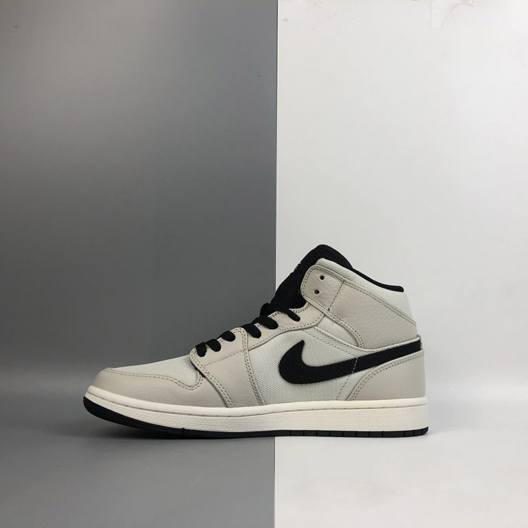 Air Jordan 1 Mid Light Bone/Cone-Black-Sail For Sale – The Sole Line