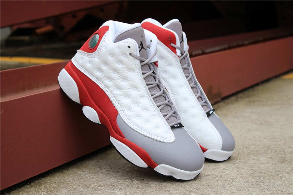 jordan 13 grey and red