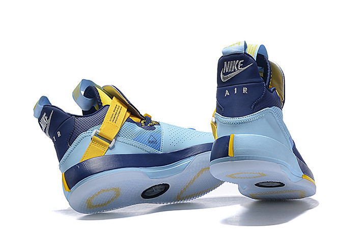 navy blue and yellow jordans