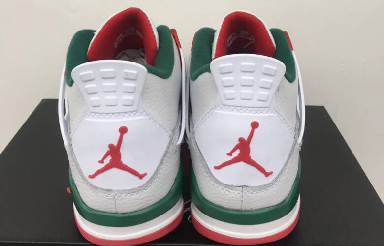 red white and green jordan 4