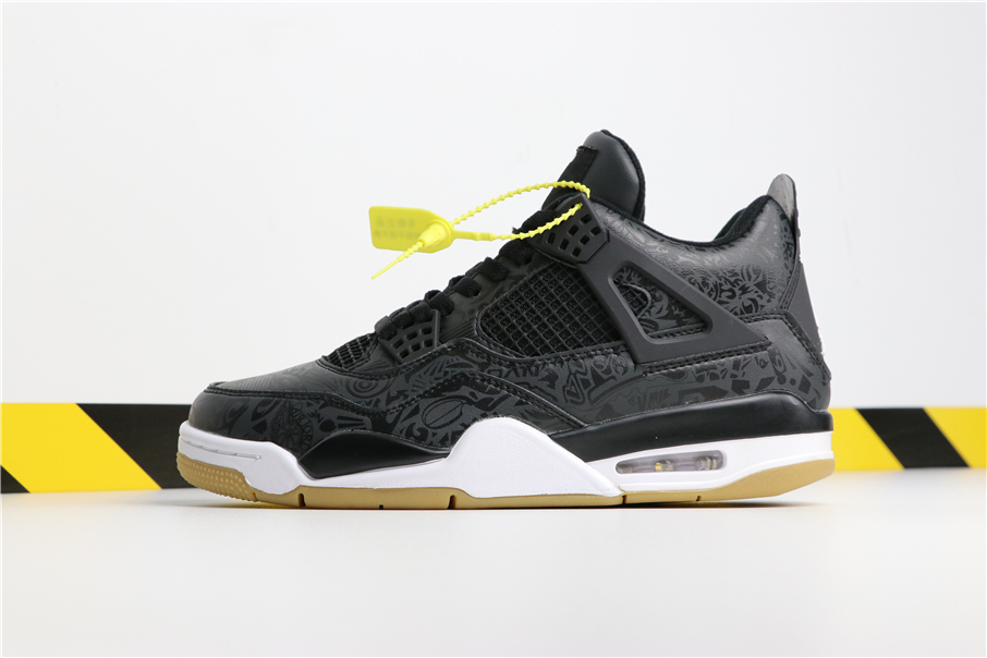 jordan 4 black white gum light brown