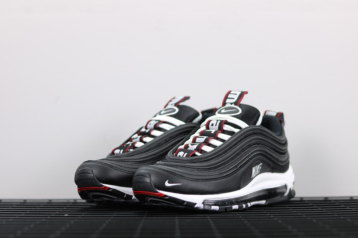 nike air max 97 premium black white & varsity red