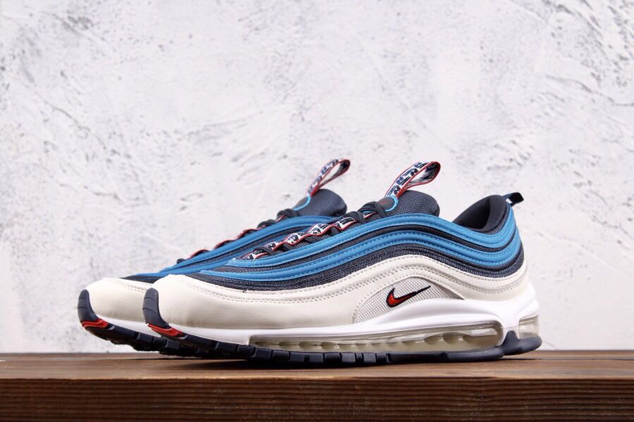 blue white and red air max 97