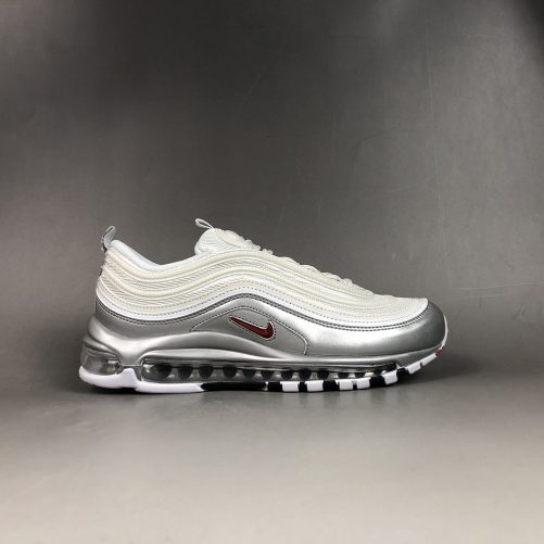 silver and red nike air max 97