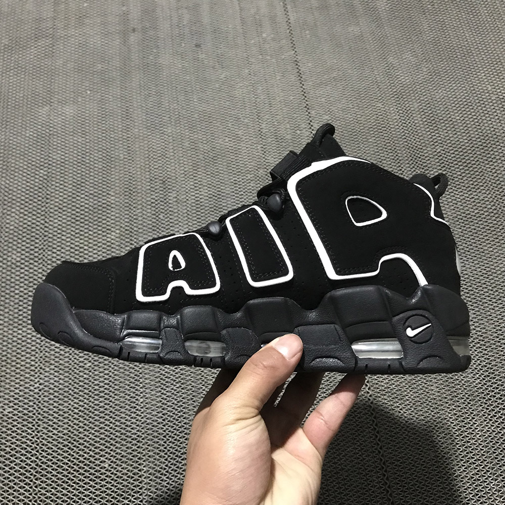nike air more uptempo black white for sale