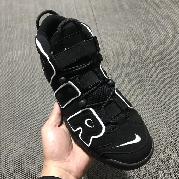 nike air more uptempo black white for sale