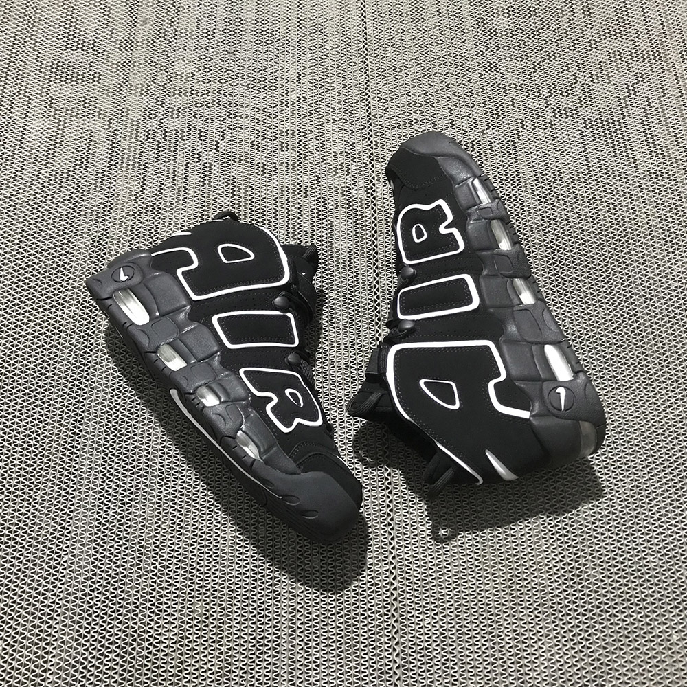 nike air more uptempo black and white