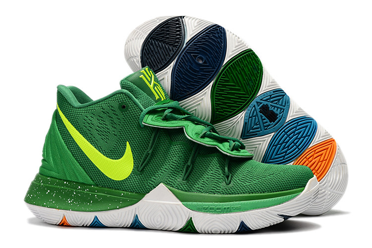 white and green kyrie 5