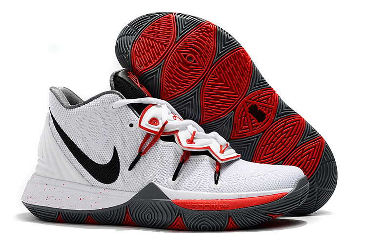 kyrie shoes white and red