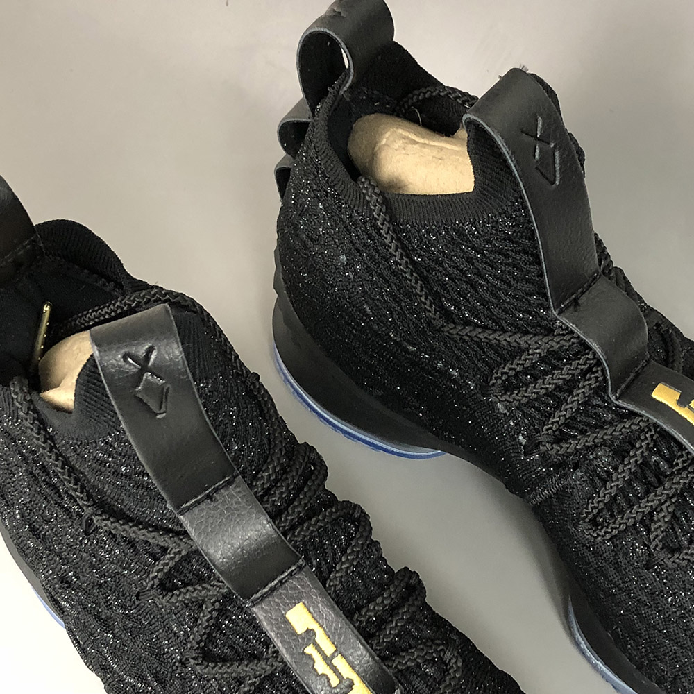 lebron 15 black and gold size 12