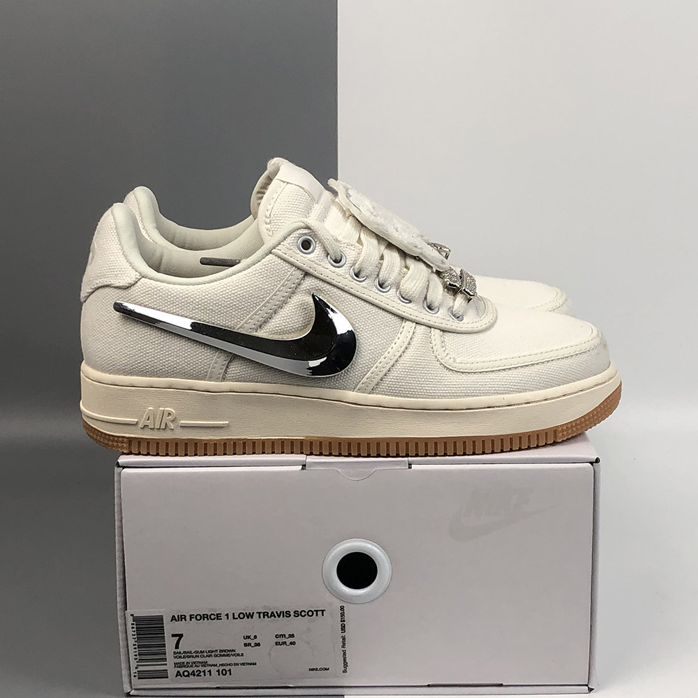 Travis Scott x Nike Air Force 1 Low “Sail” AQ4211-101 For Sale – The Sole Line