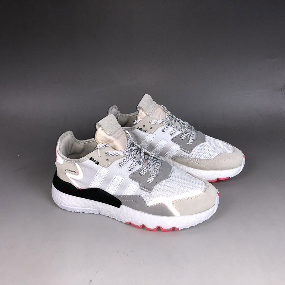 Adidas Nite Jogger 2019 White Light Grey Wolf Grey Red Black The